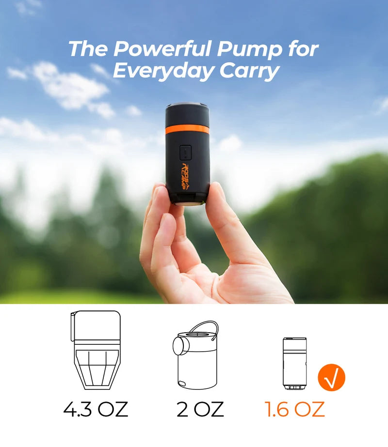 RoosCamp Aero Pumpe – 3-in-1 Mini-Luftpumpe