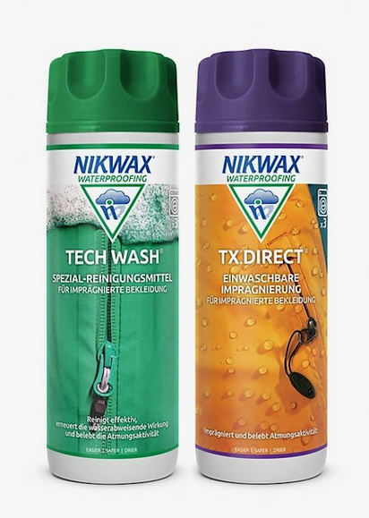 Nikwax 2-Pack 300 ml Tech Wash + 300 ml TX. Direct Wash IN Waschmittel & Imprägnierungsmittel