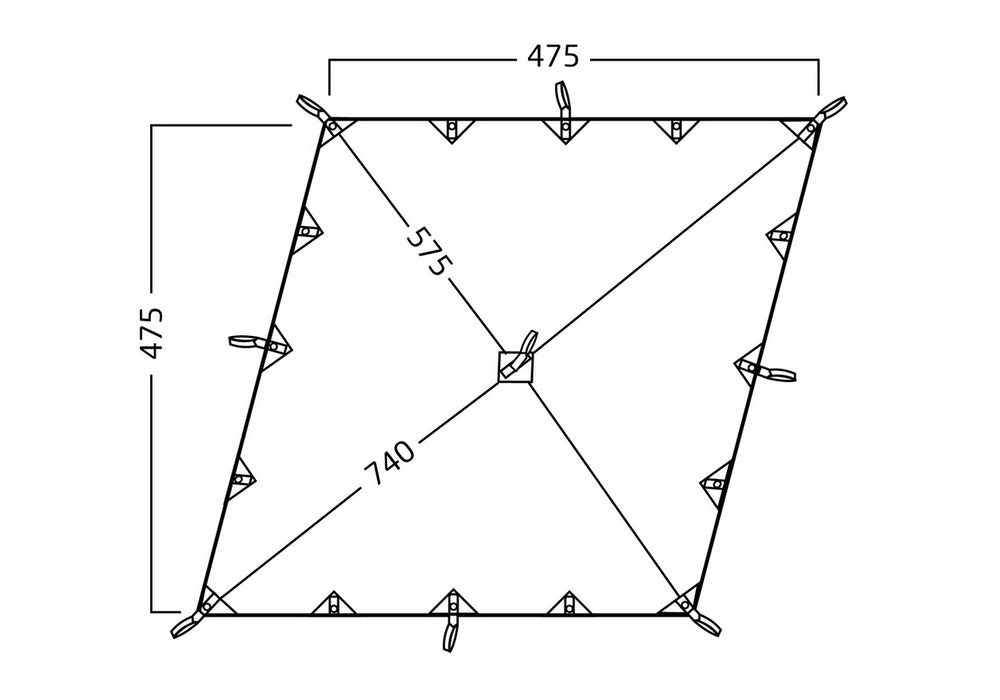 Nordisk Kari Diamond 20 Vielseitiges Baumwoll-Tarp mit 20 m²