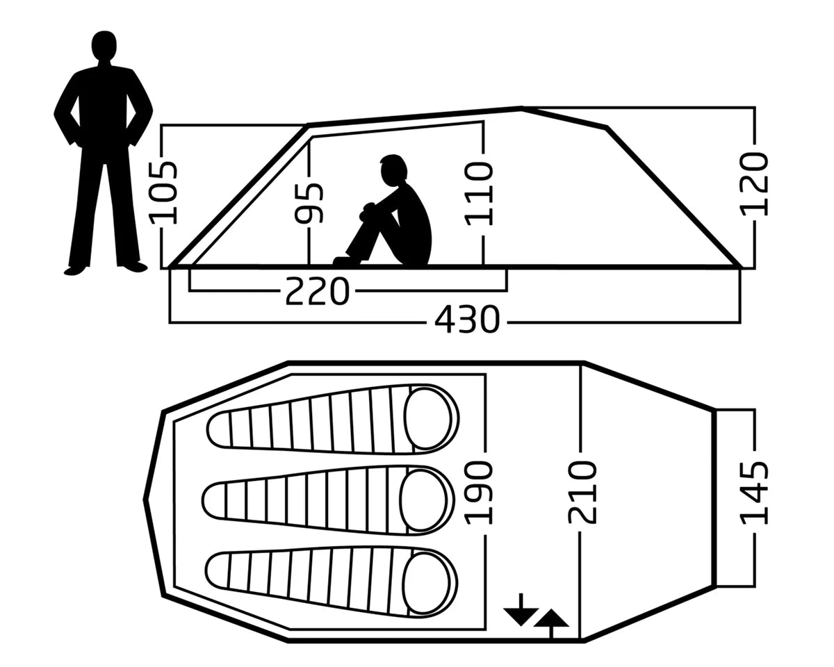 Nordisk Oppland 3 LW Zelt Grün
