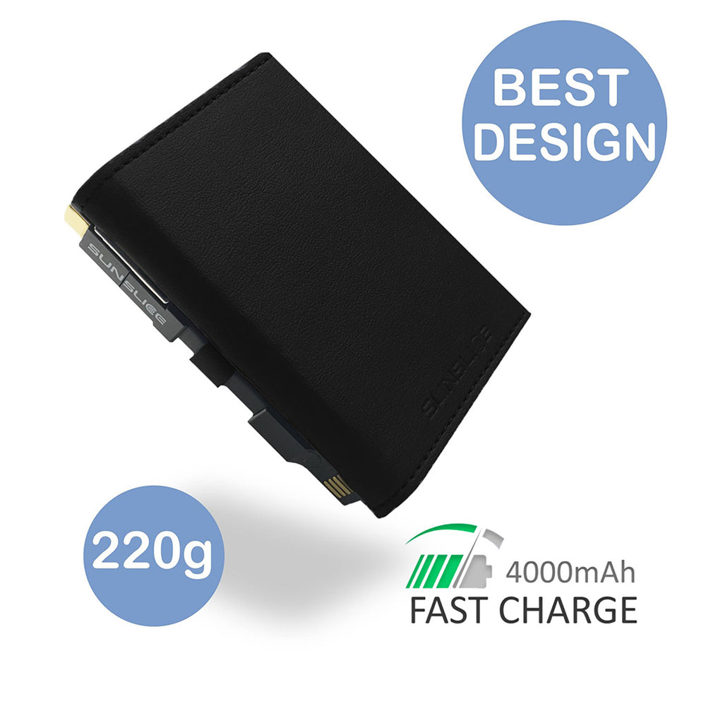 SunSlice PHOTON – Ultrakompakte 4W Solar-Powerbank mit 4.000 mAh Akku Black