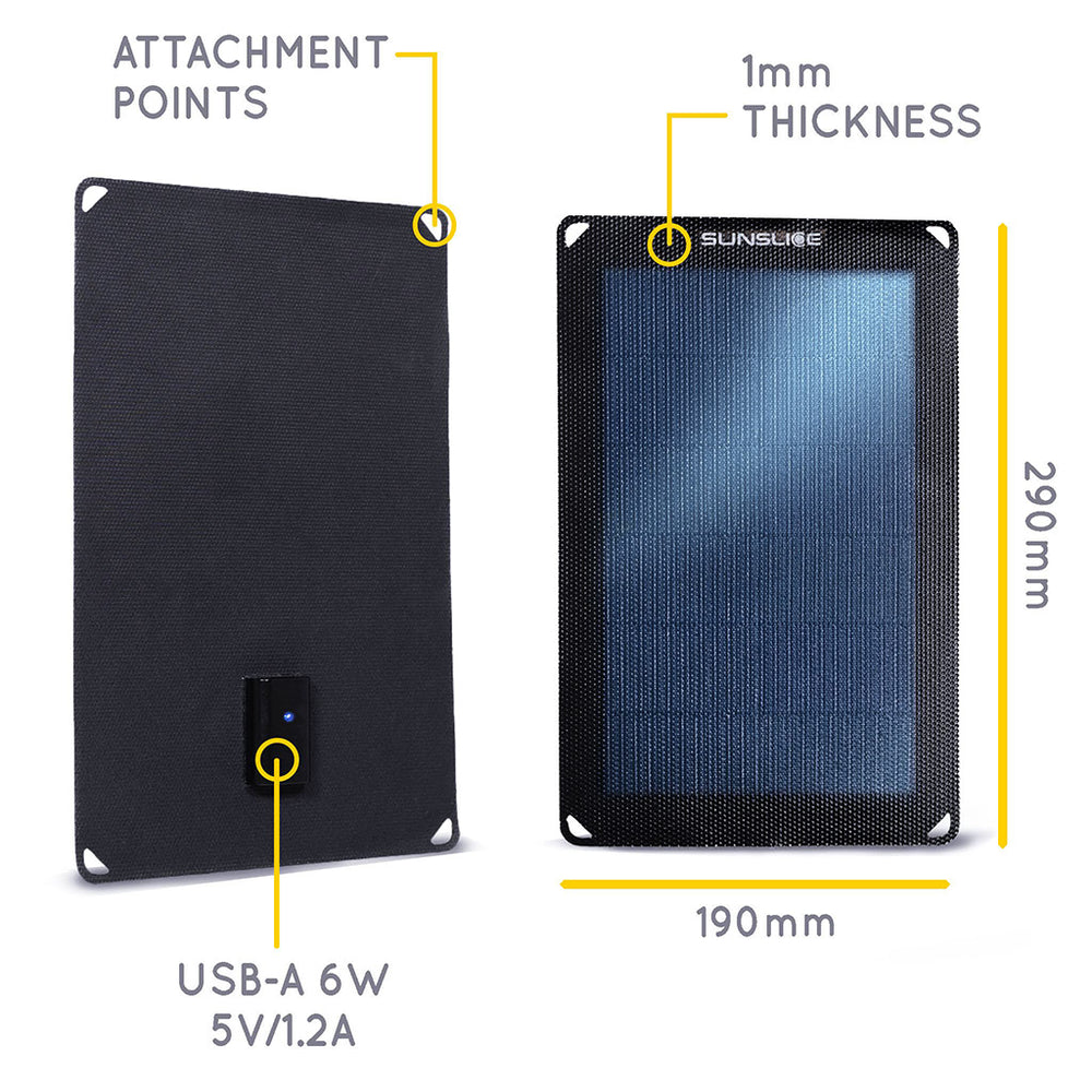 SunSlice SCOUT KIT – Kompaktes Solar-Lade-Set mit 6W Panel
