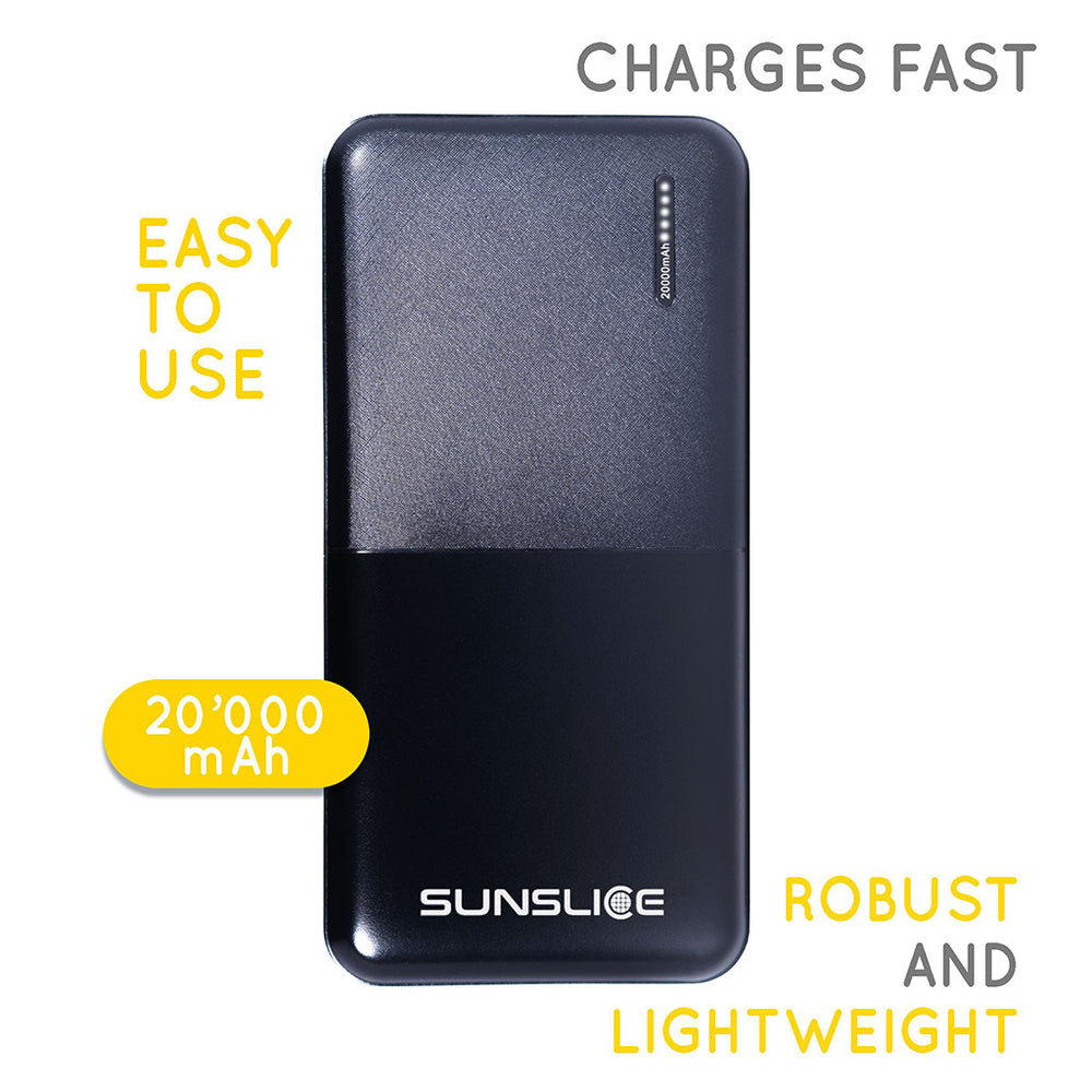 SunSlice Gravity 20 – 20.000 mAh Powerbank für Smartphones, Tablets