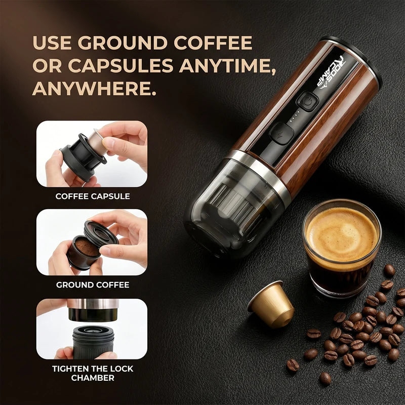 RoosCamp Pocket Espresso Maker – Tragbare elektrische Kaffeemaschine mit Akku-Heizung
