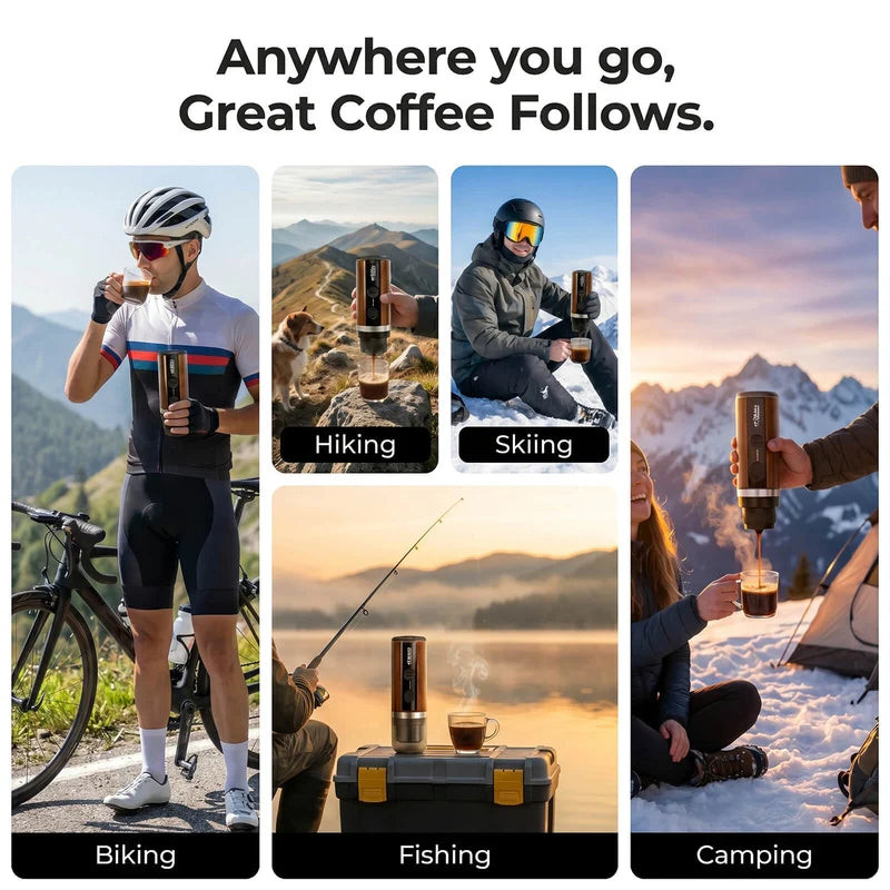 RoosCamp Pocket Espresso Maker – Tragbare elektrische Kaffeemaschine mit Akku-Heizung