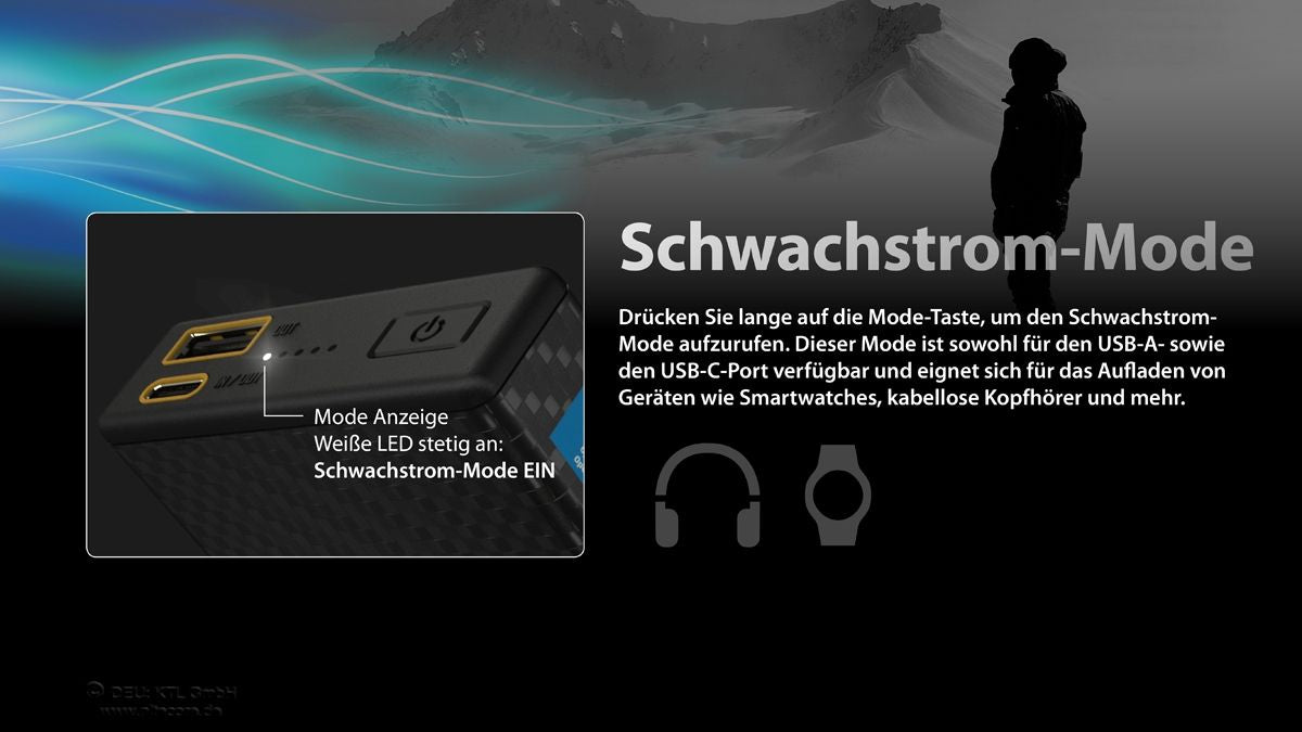 Nitecore Powerbank SUMMIT 20000 20.000 mAh, kältebeständig bis −40 °C